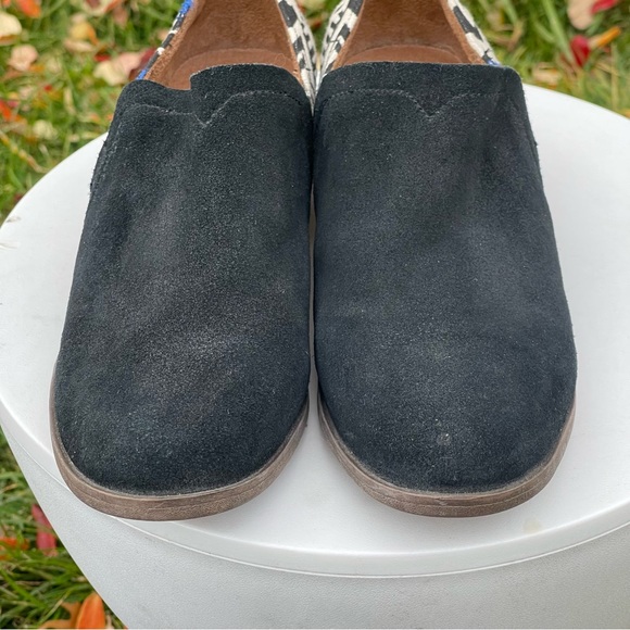 Toms Shaye Booties Womens 7.5 Black Aztec Tribal Print Suede Low Ankle Slip On - Picture 12 of 13